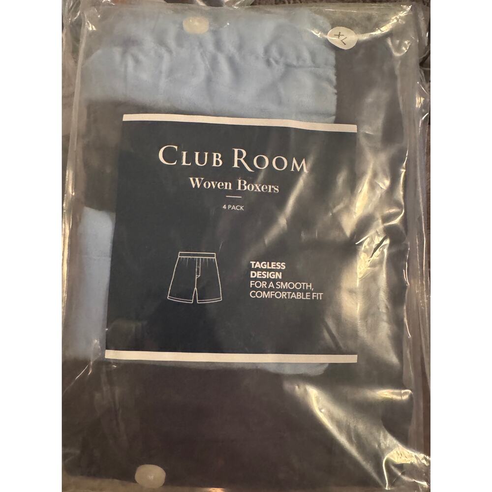 CLUB ROOM 4 Pack Cotton Boxers Sky / Navy XL Boxer Shorts Underwear MSRP $50